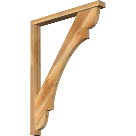 Olympic Block Rough Sawn Bracket W/ Offset Brace, Western Red Cedar, 4W X 36D X 48H